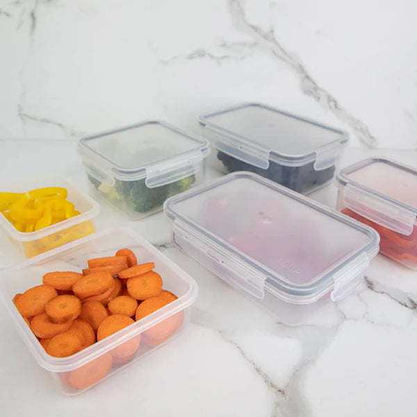 Kit de potes organizadores de geladeira retangular de 6 peças 870mk Linha Oasi