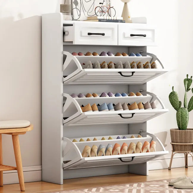 Sapateira Elegance 3 Portas e 2 Gavetas – Design Moderno em Branco