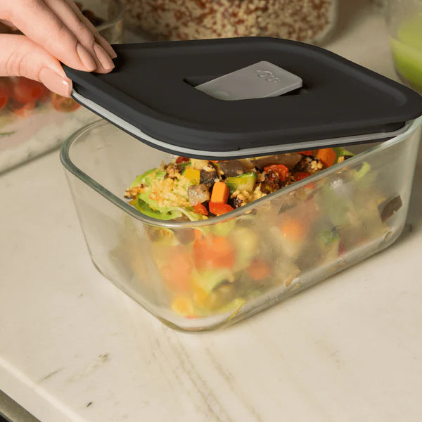 Kit com 3 potes de vidro hermético - 2,4L e 725 ml Linha Oasi